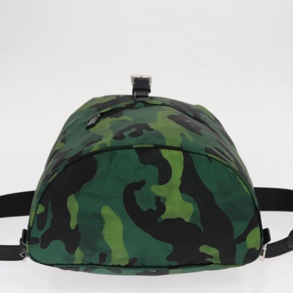 PRADA Backpack Nylon Green Silver Auth 158946V main image 10
